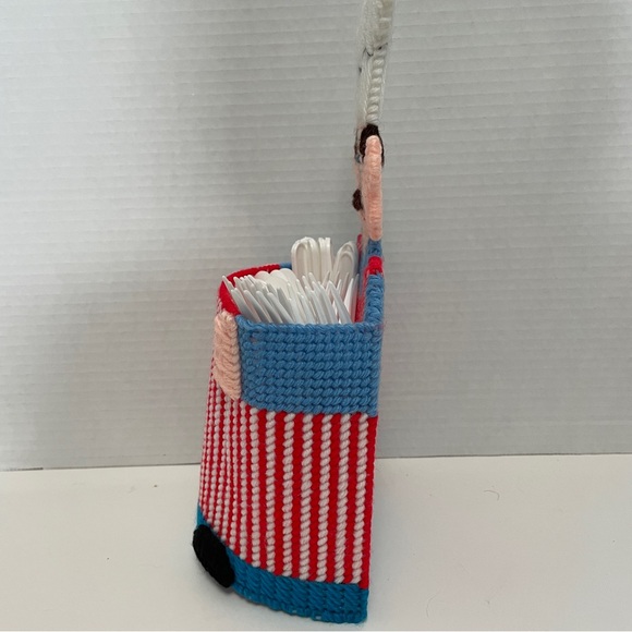 Patriotic Plastic Canvas Picnic Set Homemade Utensil Holder - Picture 2 of 8